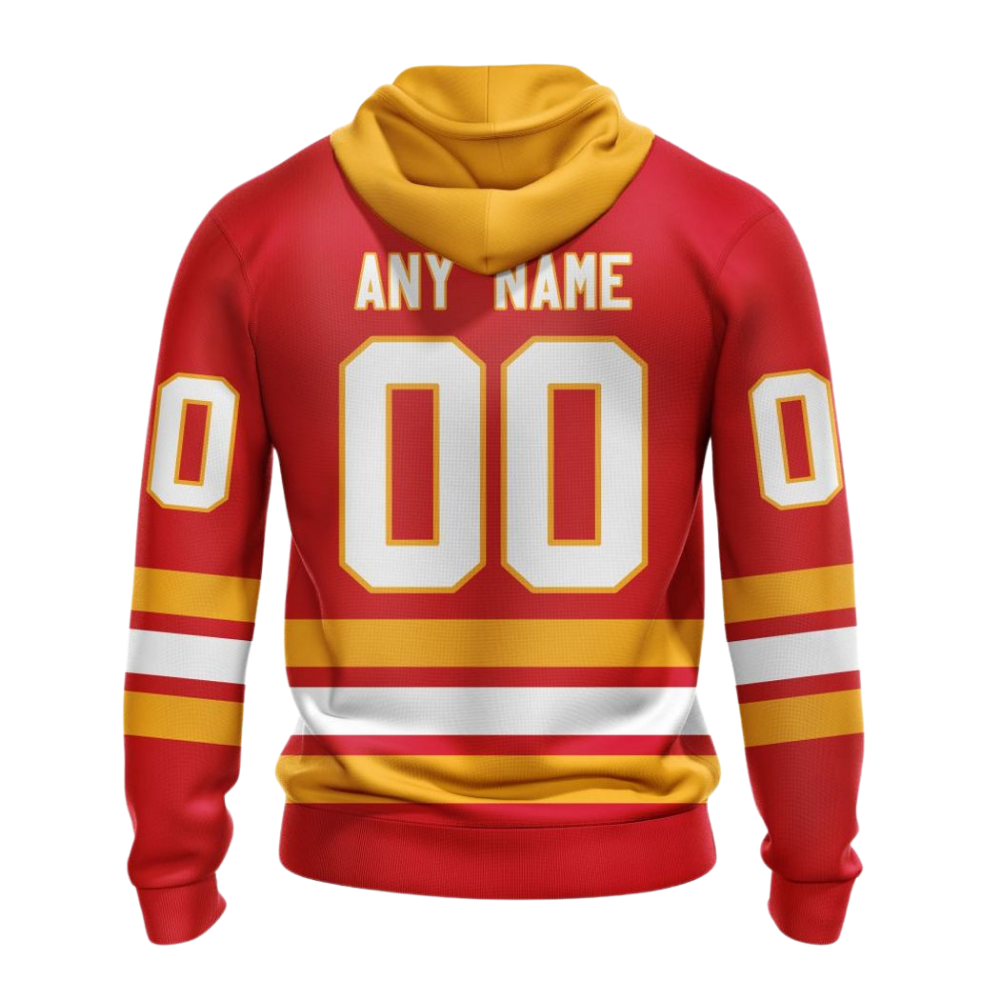 LIMITED EDITION - NEW CUSTOMIZED NHL17 CGF CALGARY FLAMES COMBO HOODIE & LONGPANTS