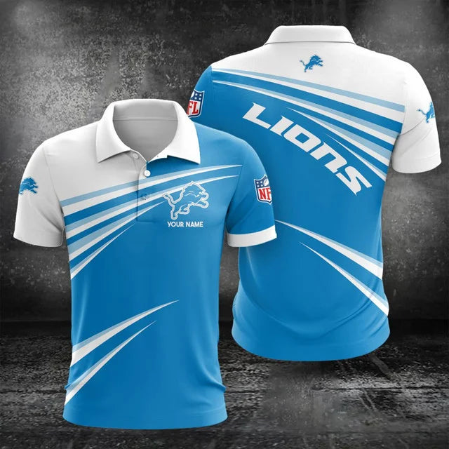 VIRAL EDITION - NEW CUSTOMIZED NFL04 DTL DETROIT LIONS POLO, T-SHIRT & SHORT PANTS SET