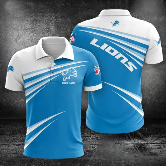 VIRAL EDITION - NEW CUSTOMIZED NFL04 DTL DETROIT LIONS POLO, T-SHIRT & SHORT PANTS SET