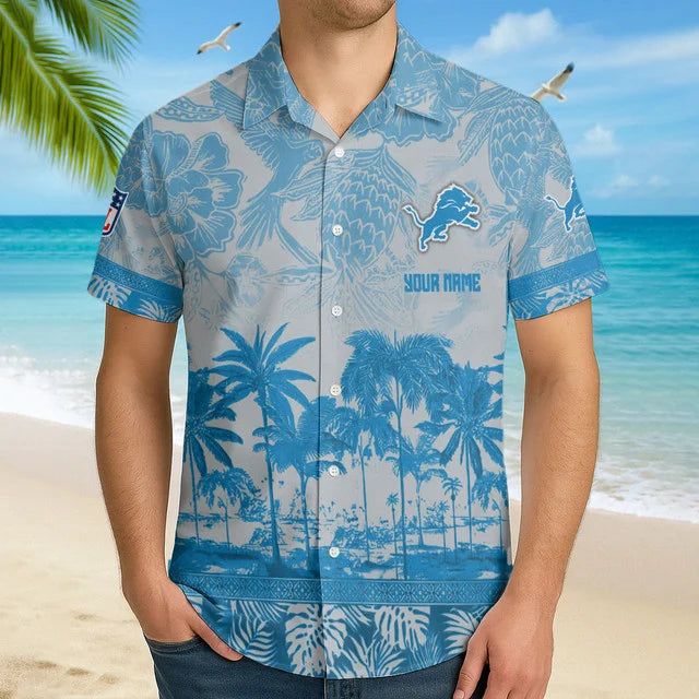LIMITED EDITION - NEW CUSTOMIZED NFL04 DTL DETROIT LIONS UNISEX HAWAIIAN SHIRT