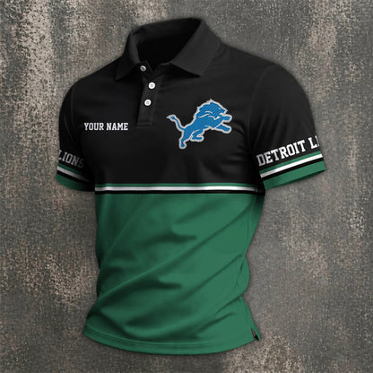 [SPECIAL OFFER] NEW CUSTOMIZED NFL04 DTL DETROIT LIONS POLO SHIRT