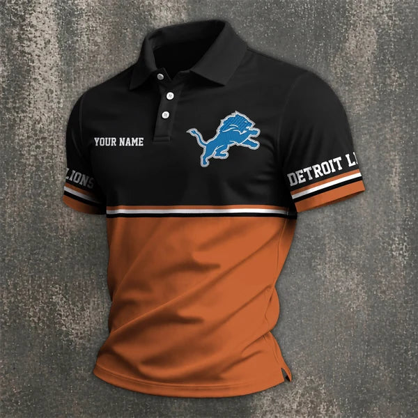 [SPECIAL OFFER] NEW CUSTOMIZED NFL04 DTL DETROIT LIONS POLO SHIRT