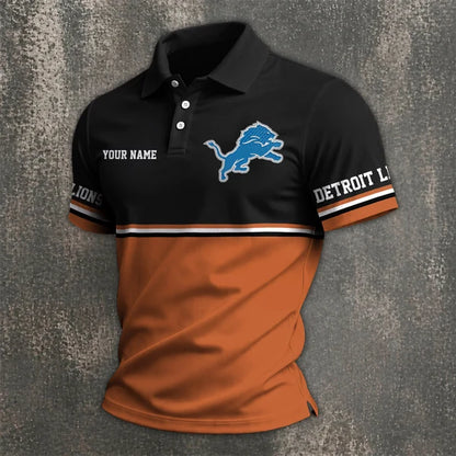 [SPECIAL OFFER] NEW CUSTOMIZED NFL04 DTL DETROIT LIONS POLO SHIRT