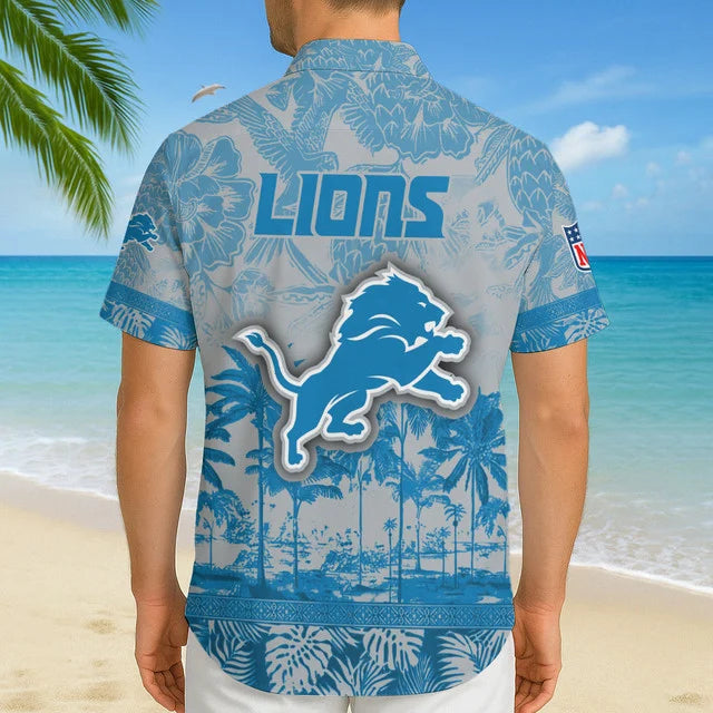 LIMITED EDITION - NEW CUSTOMIZED NFL04 DTL DETROIT LIONS UNISEX HAWAIIAN SHIRT