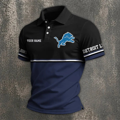 [SPECIAL OFFER] NEW CUSTOMIZED NFL04 DTL DETROIT LIONS POLO SHIRT