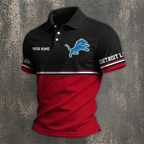 [SPECIAL OFFER] NEW CUSTOMIZED NFL04 DTL DETROIT LIONS POLO SHIRT