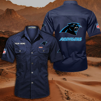 SPECIAL EDITION - NEW CUSTOMIZED NFL23 CLP CAROLINA PANTHERS MUTICOLOR MEN'S CARGO SHIRT