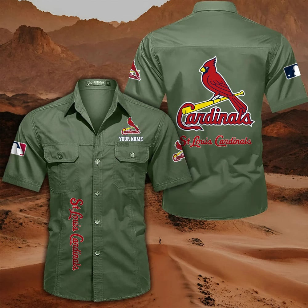 LIMITED EDITION - NEW CUSTOMIZED MLB24 SLC ST. LOUIS CARDINALS MEN'S CARGO SHIRT