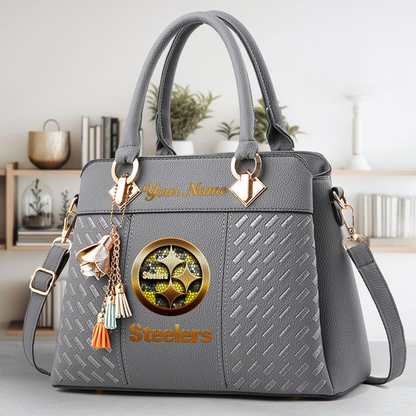LIMITED EDITION - NEW CUSTOMIZED NFL14 PSB PITTSBURGH STEELERS LUXURY HANDBAG IN MULTIPLE COLORS