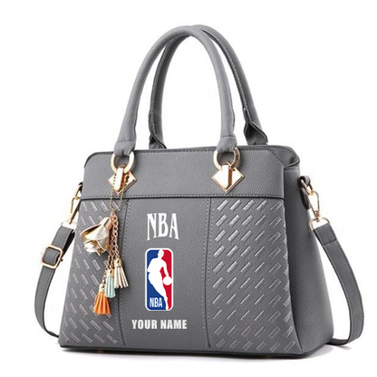 LIMITED EDITION - NEW CUSTOMIZED NBA31 NATIONAL BASKETBALL ASSOCIATION ZIP HANDBAG MULTICOLOR