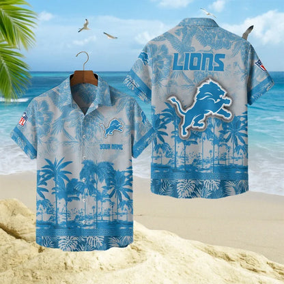 LIMITED EDITION - NEW CUSTOMIZED NFL04 DTL DETROIT LIONS UNISEX HAWAIIAN SHIRT