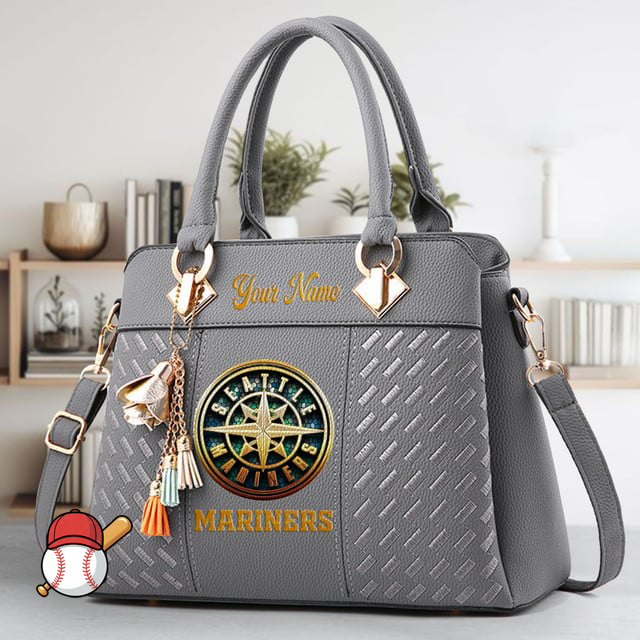 LIMITED EDITION - NEW CUSTOMIZED MLB14 SMS SEATTLE MARINERS ZIP HANDBAG MULTICOLOR