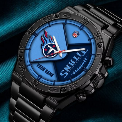LIMITED EDITION - NEW CUSTOMIZED NFL31 TST TENNESSEE TITANS LUXURY STAINLESS STEEL WATCH