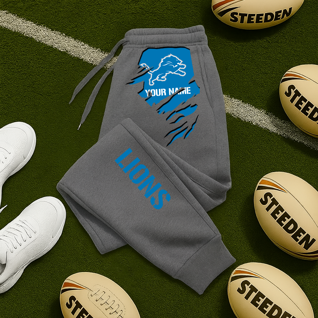 LIMITED EDITION - NEW PERSONALIZED NFL04 DTL DETROIT LIONS JOGGERS