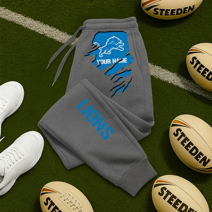 LIMITED EDITION - NEW PERSONALIZED NFL04 DTL DETROIT LIONS JOGGERS