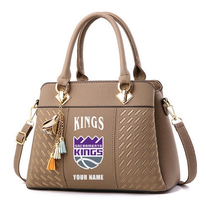 LIMITED EDITION - NEW CUSTOMIZED NBA16 SKI SACRAMENTO KINGS ZIP HANDBAG MULTICOLOR