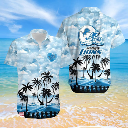 LIMITED EDITION - NEW CUSTOMIZED NFL04 DTL DETROIT LIONS UNISEX HAWAIIAN SHIRT
