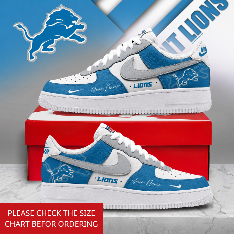 LIMITED EDITION - NEW CUSTOMIZED NFL04 DTL DETROIT LIONS AF1 SHOES