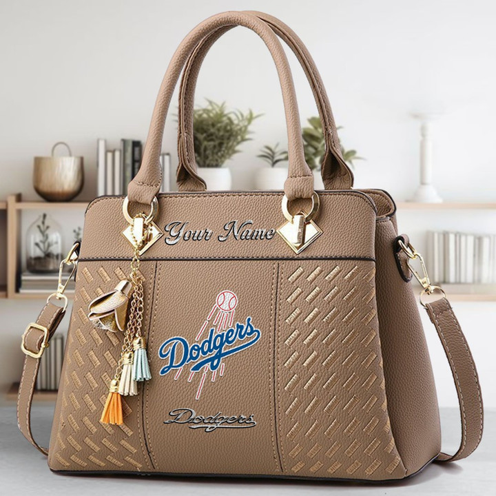 LIMITED EDITION - NEW CUSTOMIZED MLB02 LAD LOS ANGELES DODGERS ZIP HANDBAG MULTICOLOR