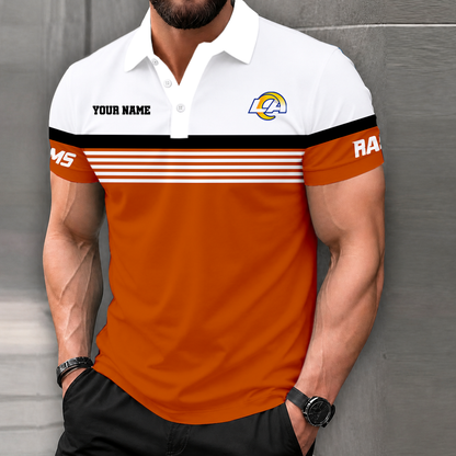 LIMITED EDITION - NEW CUSTOMIZED NFL22 LAR LOS ANGELES RAMS POLO SHIRT