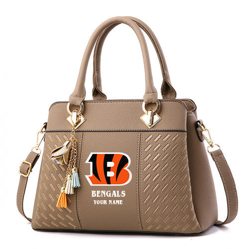 LIMITED EDITION - NEW CUSTOMIZED NFL16 CCB CINCINNATI BENGALS HANDBAG IN MULTIPLE COLORS