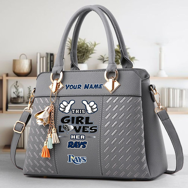 LIMITED EDITION - NEW CUSTOMIZED MLB21 TBR TAMPA BAY RAYS ZIP HANDBAG MULTICOLOR