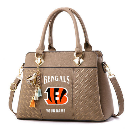 LIMITED EDITION - NEW CUSTOMIZED NFL16 CCB CINCINNATI BENGALS HANDBAG IN MULTIPLE COLORS