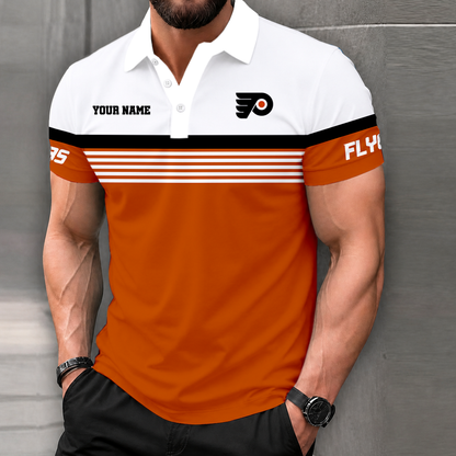 LIMITED EDITION - NEW CUSTOMIZED NHL27 PPF PHILADELPHIA FLYERS POLO SHIRT