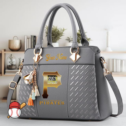 LIMITED EDITION - NEW CUSTOMIZED MLB29 PHP PITTSBURGH PIRATES ZIP HANDBAG MULTICOLOR