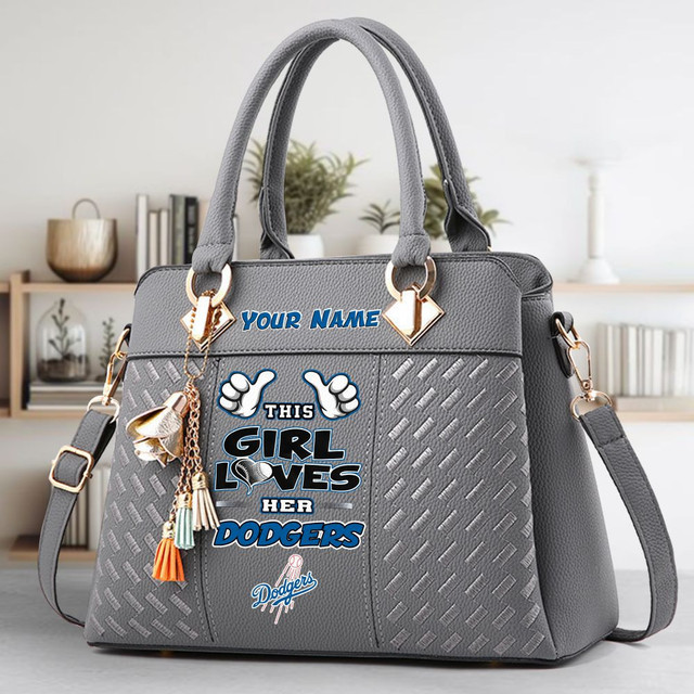 LIMITED EDITION - NEW CUSTOMIZED MLB02 LAD LOS ANGELES DODGERS ZIP HANDBAG MULTICOLOR