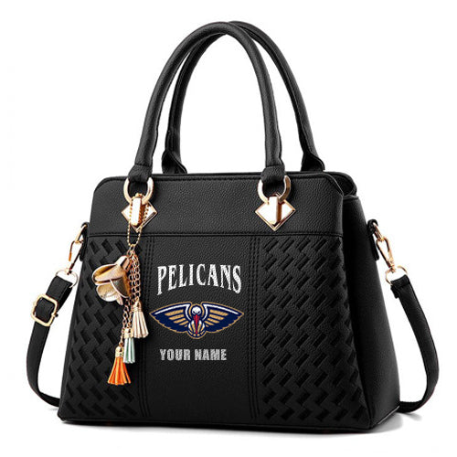 LIMITED EDITION - NEW CUSTOMIZED NBA30 NOP NEW ORLEANS PELICANS ZIP HANDBAG MULTICOLOR