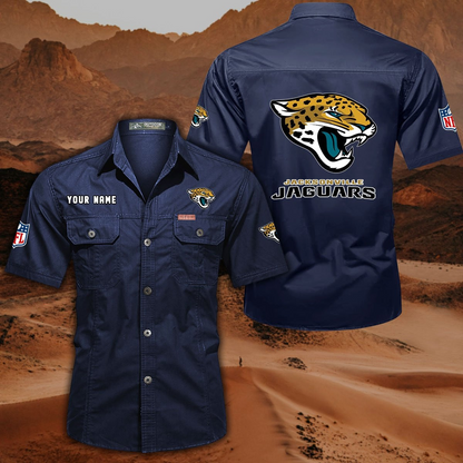 SPECIAL EDITION - NEW CUSTOMIZED NFL30 JSJ JACKSONVILLE JAGUARS MUTICOLOR MEN'S CARGO SHIRT