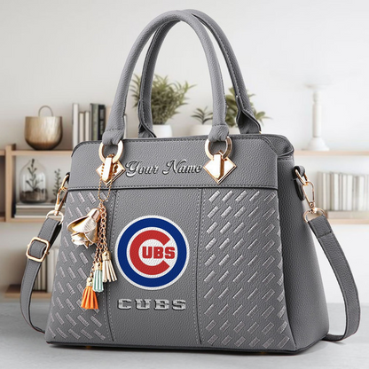LIMITED EDITION - NEW CUSTOMIZED MLB04 CCS CHICAGO CUBS ZIP HANDBAG MULTICOLOR