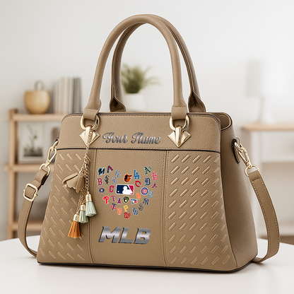 LIMITED EDITION - NEW CUSTOMIZED MLB32 MLB ALL TEAMS ZIP HANDBAG MULTICOLOR
