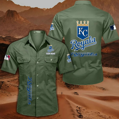 LIMITED EDITION - NEW CUSTOMIZED MLB19 KCR KANSAS CITY ROYALS MEN'S CARGO SHIRT