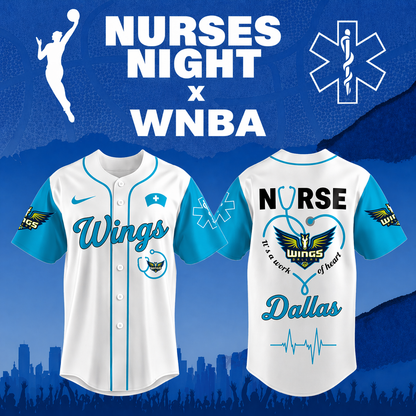 TOP SELLING - NEW CUSTOMIZED WNBA04 DLW DA WINGS x NURSES NIGHT BASEBALL JERSEY