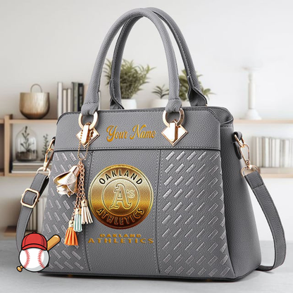 LIMITED EDITION - NEW CUSTOMIZED MLB23 OAS OAKLAND ATHLETICS ZIP HANDBAG MULTICOLOR