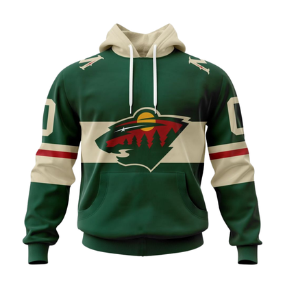 LIMITED EDITION - NEW CUSTOMIZED NHL13 MNW MINNESOTA WILD COMBO HOODIE & LONGPANTS