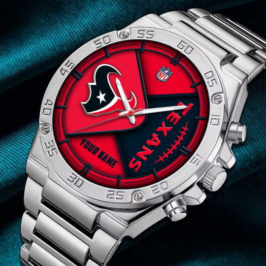 LIMITED EDITION - NEW CUSTOMIZED NFL15 HTT HOUSTON TEXANS LUXURY STAINLESS STEEL WATCH