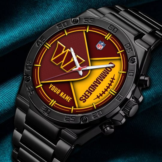 LIMITED EDITION - NEW CUSTOMIZED NFL12 WTC WASHINGTON COMMANDERS LUXURY STAINLESS STEEL WATCH