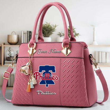 LIMITED EDITION - NEW CUSTOMIZED MLB11 PPS PHILADELPHIA PHILLIES ZIP HANDBAG MULTICOLOR