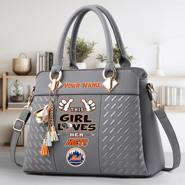 LIMITED EDITION - NEW CUSTOMIZED MLB17 NYM NEW YORK METS ZIP HANDBAG MULTICOLOR