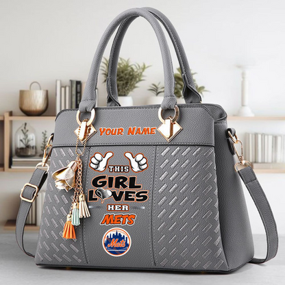 LIMITED EDITION - NEW CUSTOMIZED MLB17 NYM NEW YORK METS ZIP HANDBAG MULTICOLOR