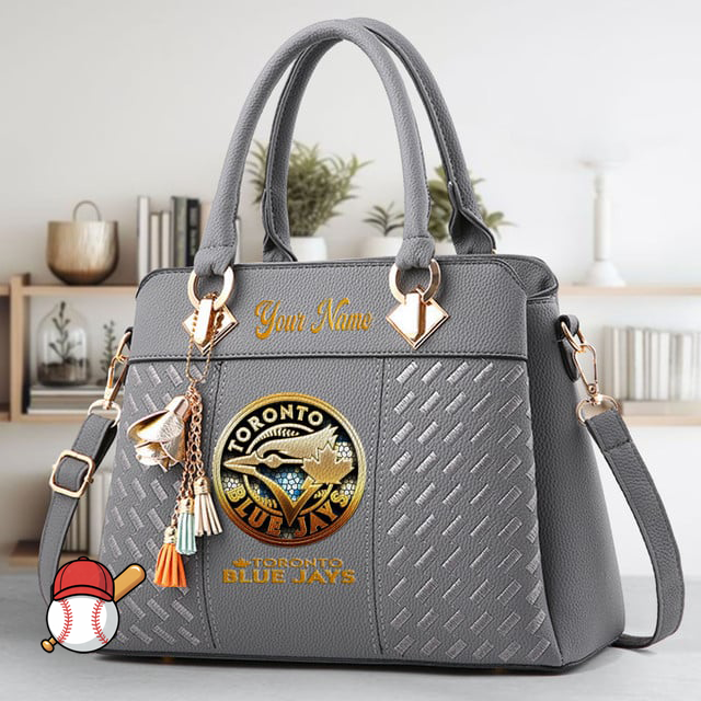 LIMITED EDITION - NEW CUSTOMIZED MLB12 TBJ TORONTO BLUE JAYS ZIP HANDBAG MULTICOLOR