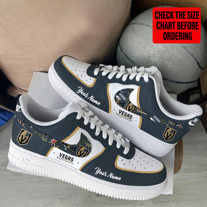 LIMITED EDITION - NEW CUSTOMIZED NHL04 VGK VEGAS GOLDEN KNIGHTS AF1 SHOES