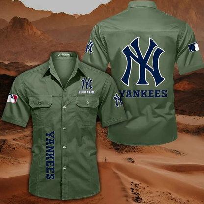 LIMITED EDITION - NEW CUSTOMIZED MLB01 NYY NEW YORK YANKEES MEN'S CARGO SHIRT