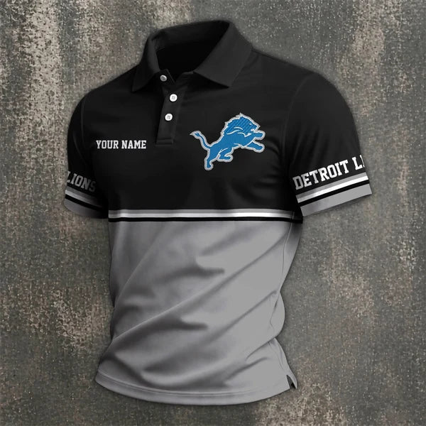 [SPECIAL OFFER] NEW CUSTOMIZED NFL04 DTL DETROIT LIONS POLO SHIRT