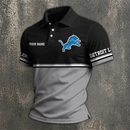 [SPECIAL OFFER] NEW CUSTOMIZED NFL04 DTL DETROIT LIONS POLO SHIRT