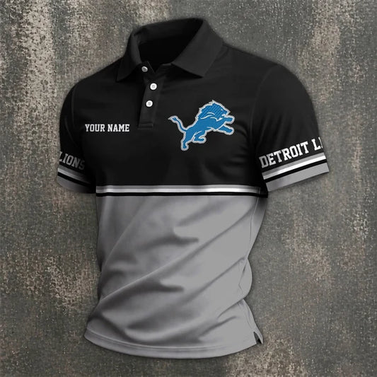 [SPECIAL OFFER] NEW CUSTOMIZED NFL04 DTL DETROIT LIONS POLO SHIRT