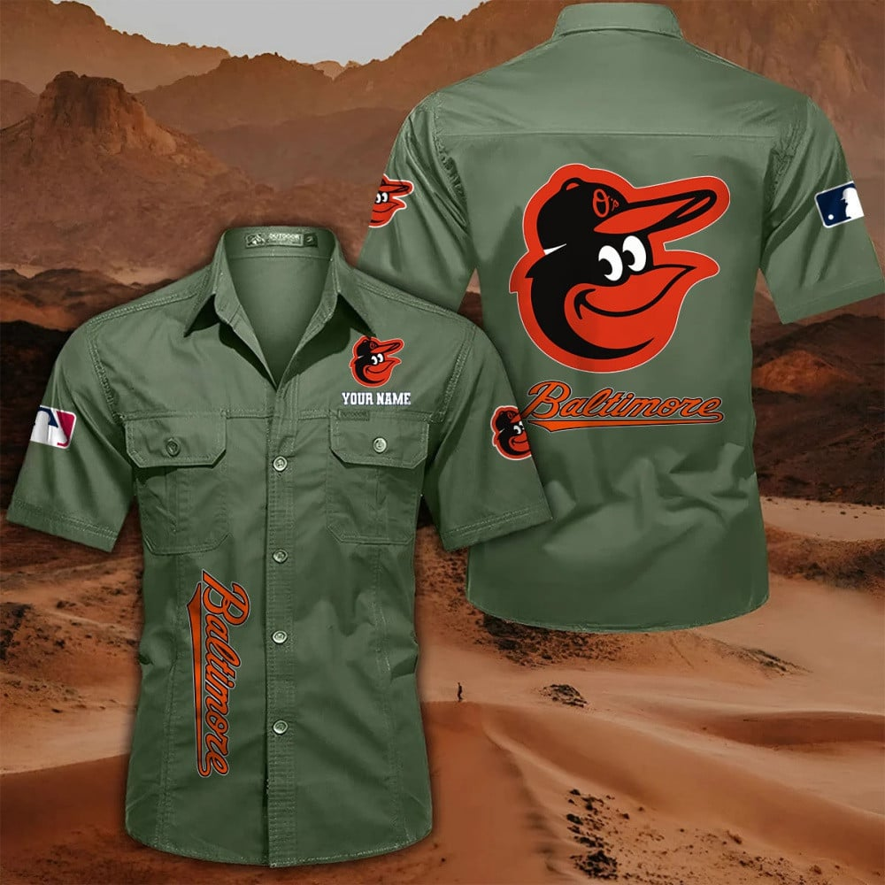 LIMITED EDITION - NEW CUSTOMIZED MLB25 BOS BALTIMORE ORIOLES MEN'S CARGO SHIRT